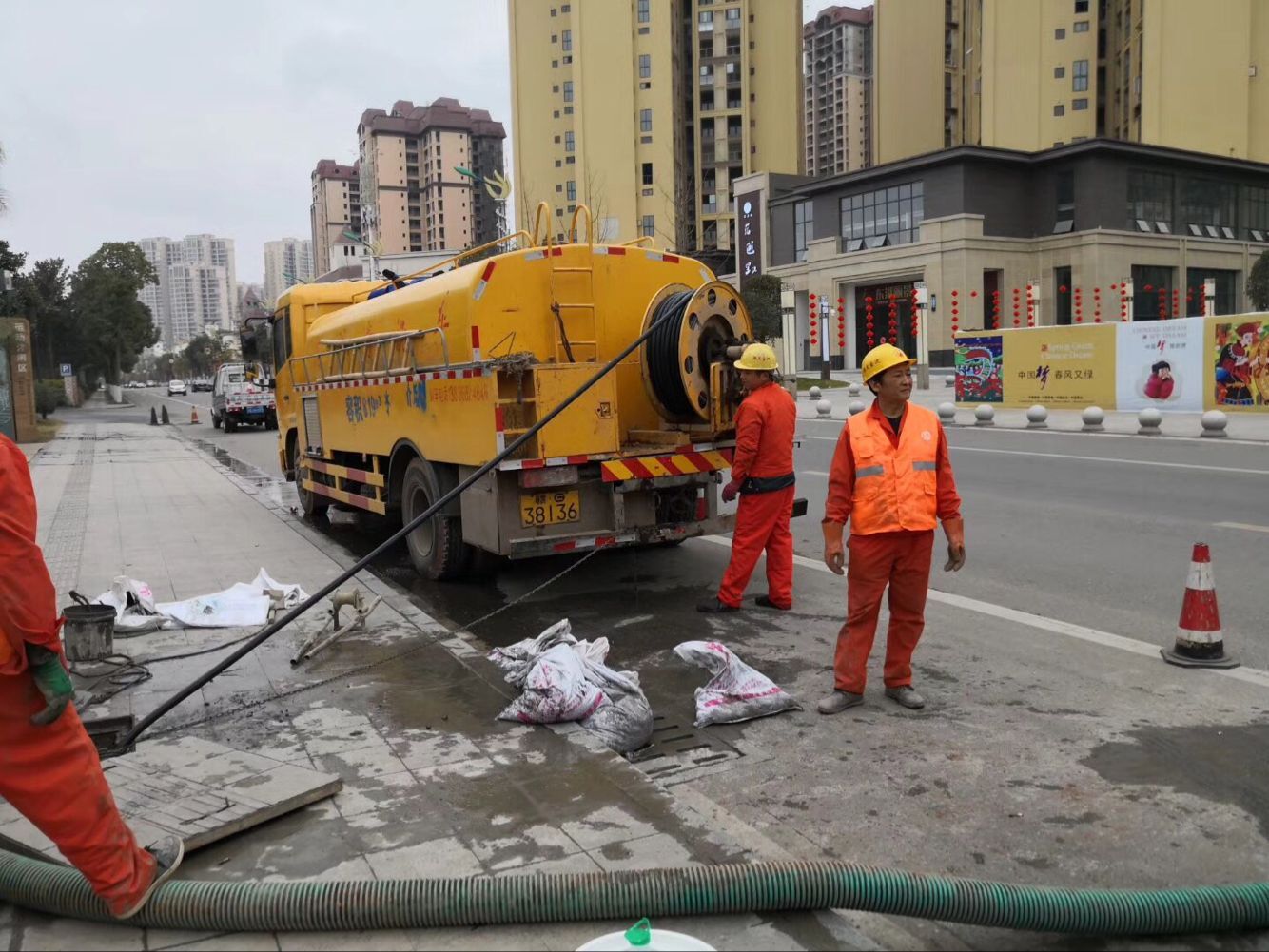 锦山镇排污管道清淤-管道清洗